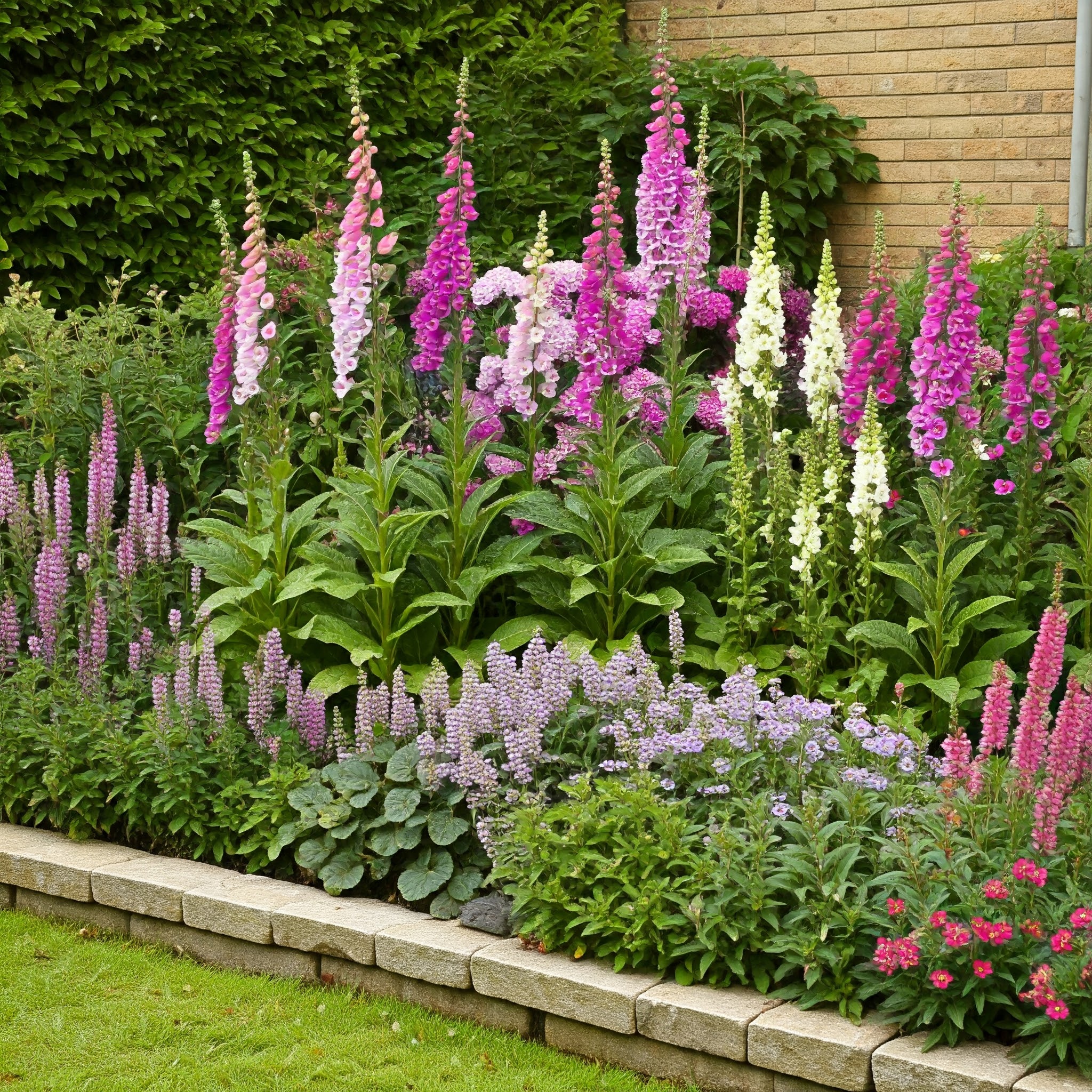 image of foxgloves inn a garden bed