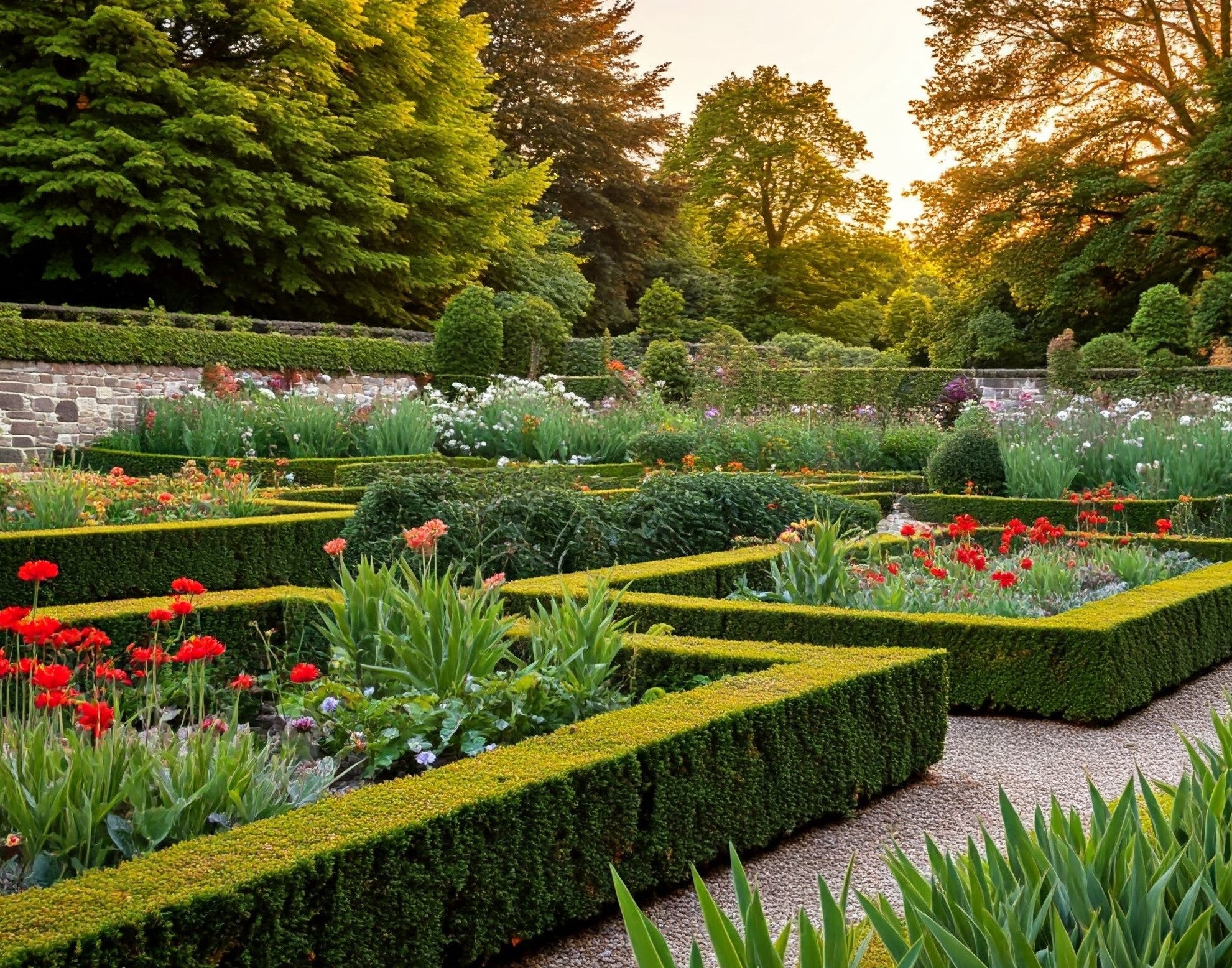 image of a beautiful french provincial type garden